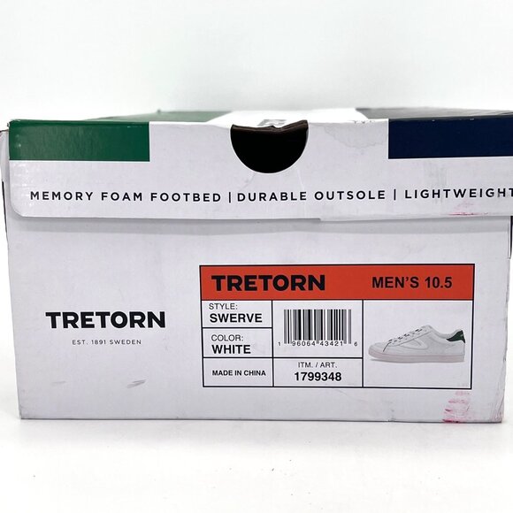 Tretorn Swerve Sneakers Mens Shoes 10.5 White Memory Foam Durable Outsole Light - Picture 14 of 15